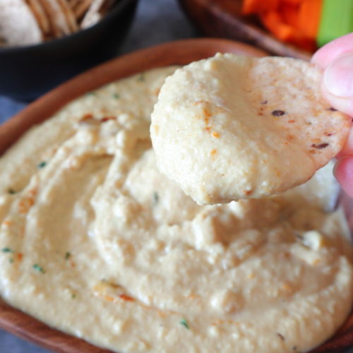 Caramelized onion hummus vegan no oil recipe
