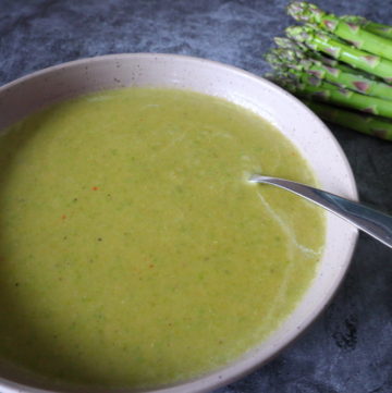 Creamy Asparagus and Lentil Soup Gluten Free Vegan