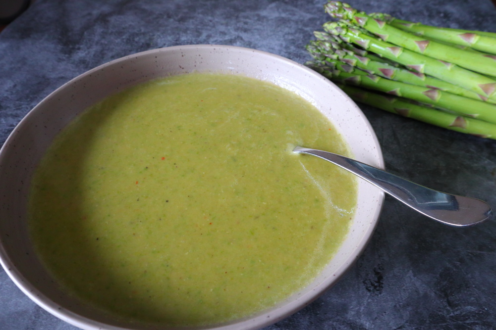 Creamy Asparagus and Lentil Soup Gluten Free Vegan