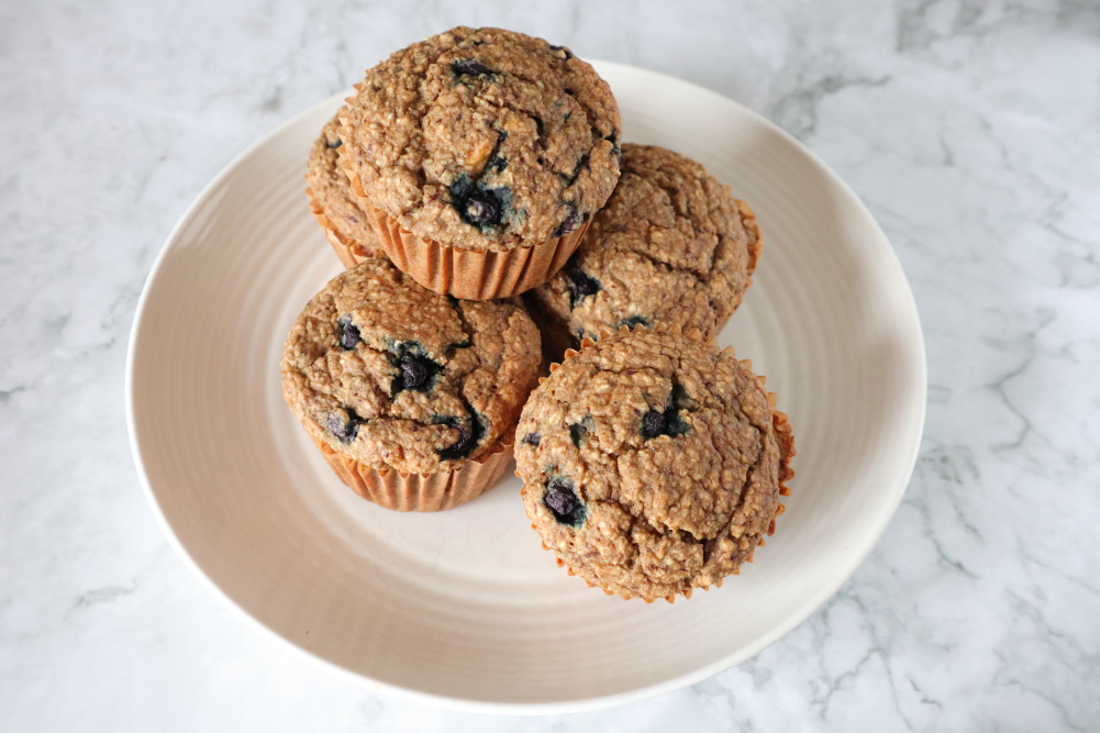 Fruit filled protein breakfast muffins gluten free vegan