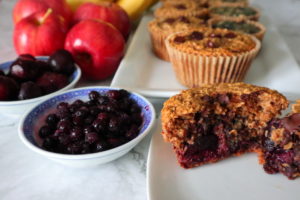 Fruit Filled Breakfast Protein Muffins - Gluten Free Vegan