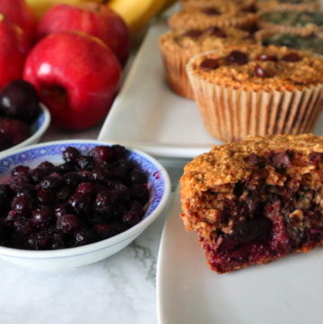 Fruit Filled Breakfast Protein Muffins - Gluten Free Vegan