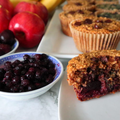 Fruit Filled Breakfast Protein Muffins - Gluten Free Vegan