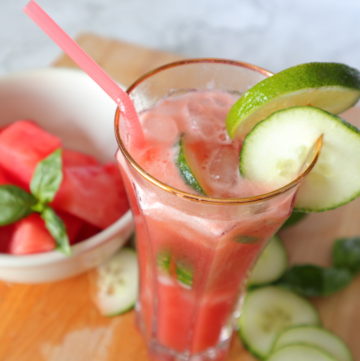 Refreshing Watermelon Basil drink