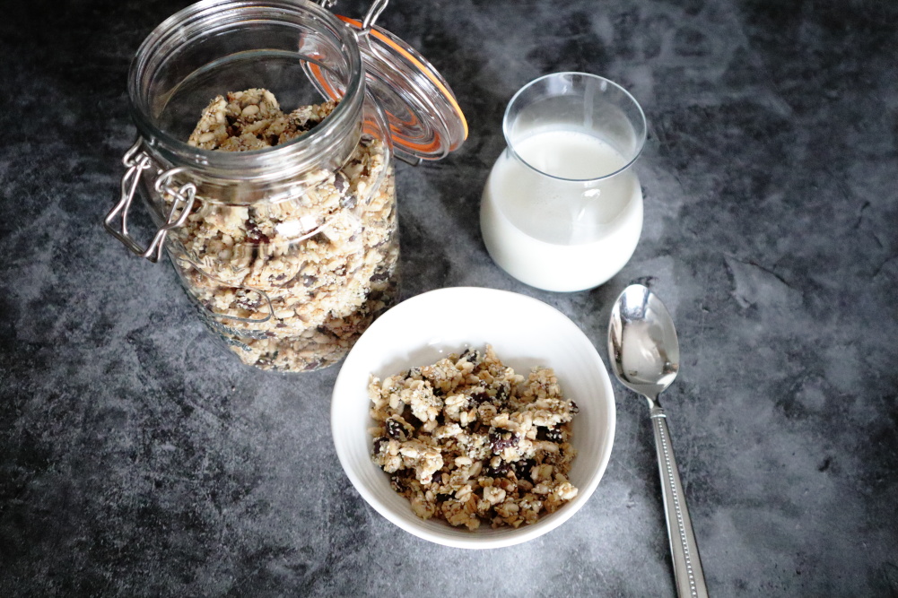 Crunchy Homemade Granola Protein Cereal Recipe Vegan GF NF